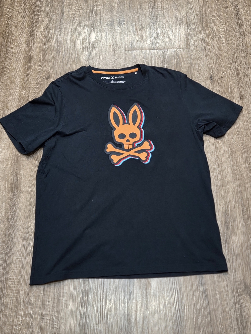 Psycho Bunny Men's Preowned Navy Calder Bunny Graphic T-Shirt Size 8/ US XXL